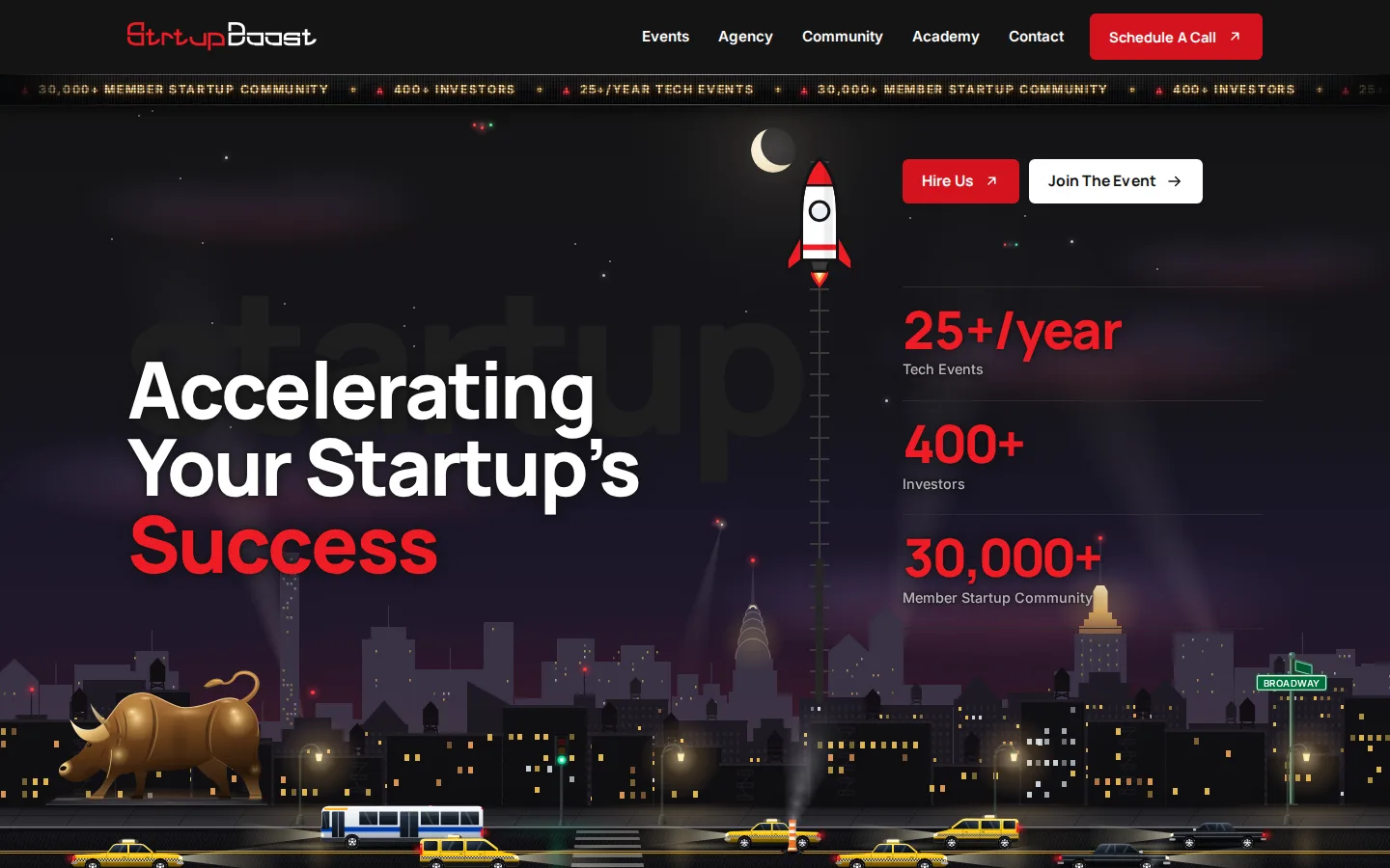 StrtupBoost website
